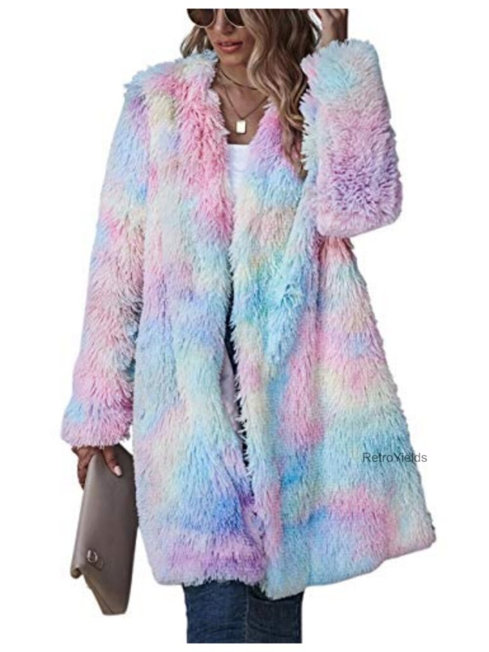 Fuzzy Fleece Long Sleeve Faux Fur Teddy Cardigan Coat Outwear
